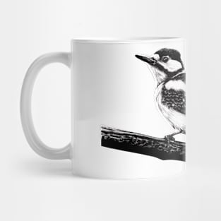 Great spotted woodpecker illustration Mug